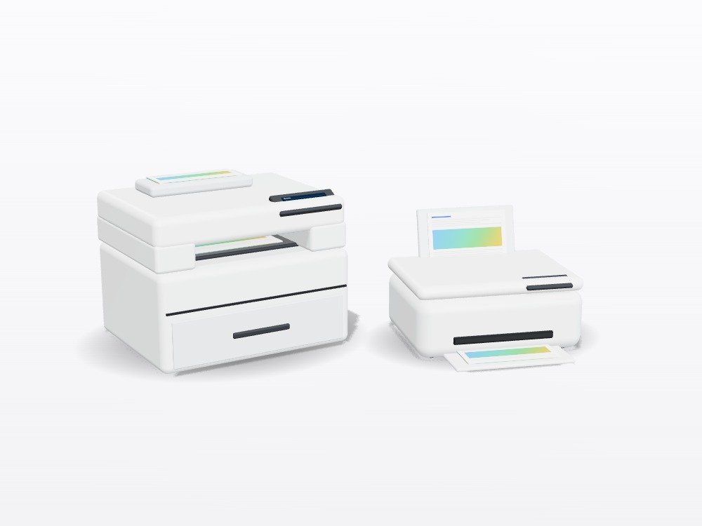 Two HP printers side by side